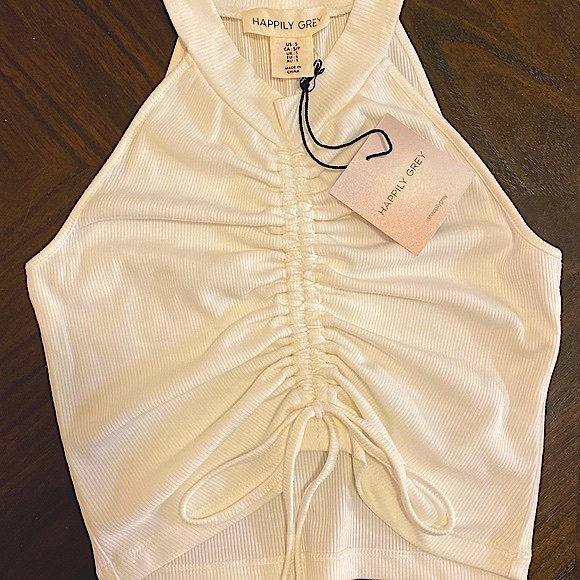 NWT HAPPILY GREY Scrunch Front Tank Top - Picture 4 of 5
